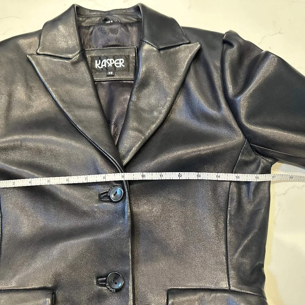 Kasper Black Leather Jacket - Picture 7 of 14